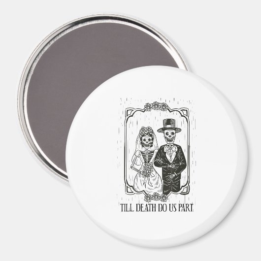 Till Death Do Us Part Skeleton Wedding Paar Magneet (Voorkant / Achterkant)