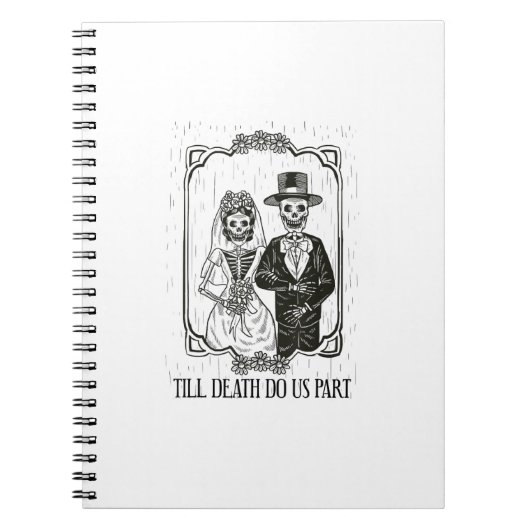 Till Death Do Us Part Skeleton Wedding Paar Notitieboek (Voorkant)