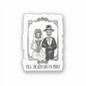 Till Death Do Us Part Skeleton Wedding Paar Sticker (Voorkant)