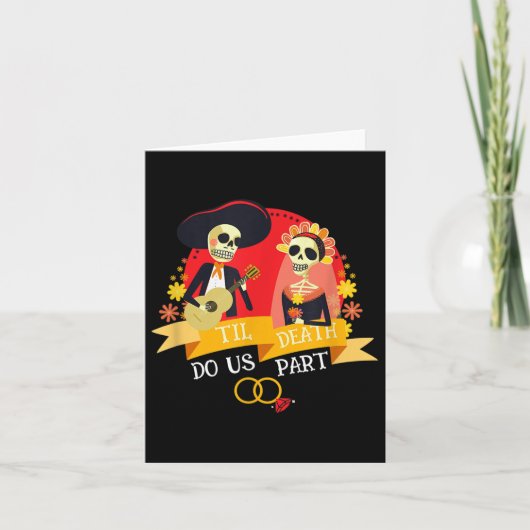 Till Death Do Us Part Sugar Skull Bruid Gr Kaart (Voorkant)