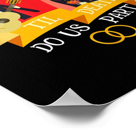 Till Death Do Us Part Sugar Skull Wedding Bride Gr Poster (Hoek)