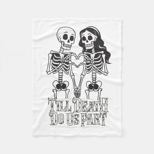 Till Death Do Us Part Valentijnsdag Skeleton Cou Fleece Deken (Voorkant)