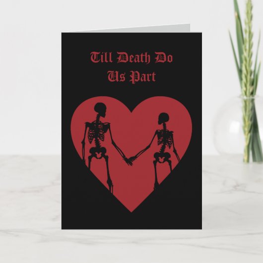 Till Death Do Us Part Valentine's Day Card Red Bedankkaart (Voorkant)