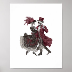 Till Death Do Us Part Victoriaans Skeleton Paar Poster
