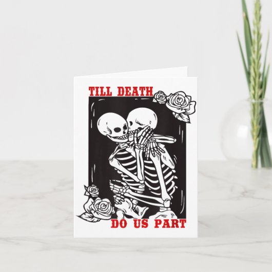 Till Death Do Us Part Wedding Skeleton Couple Vale Kaart (Voorkant)