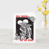 Till Death Do Us Part Wedding Skeleton Couple Vale Kaart (Gele Bloem)