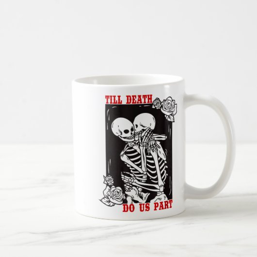 Till Death Do Us Part Wedding Skeleton Couple Vale Koffiemok (Rechts)