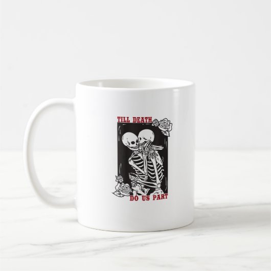 Till Death Do Us Part Wedding Skeleton Couple Vale Koffiemok (Links)