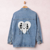 Till Death Do us part wit & zwart skelet Denim Jacket (Hangar)