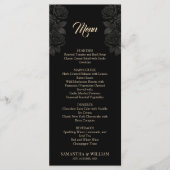 Till Death Do Us Part Zwart Roos Gotische bruiloft Menu (Voorkant)