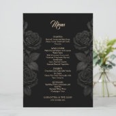 Till Death Do Us Part Zwart Roos Gotische bruiloft Menu (Staand voorkant)