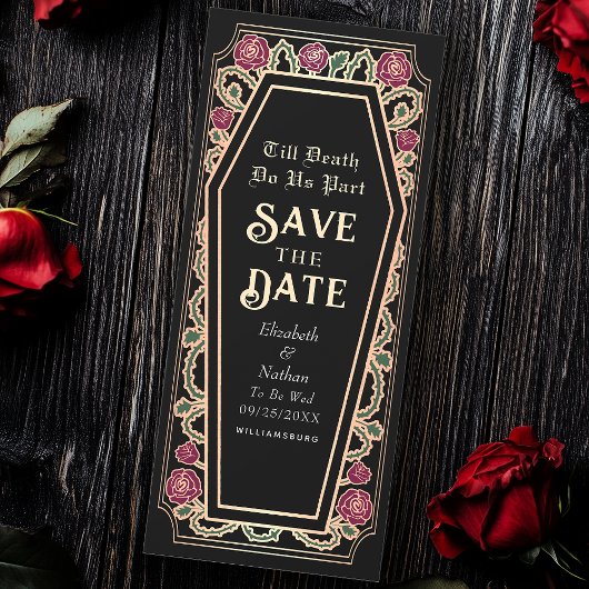 Till Death Do Us Part Zwarte Gothic Bewaar de datu Kaart