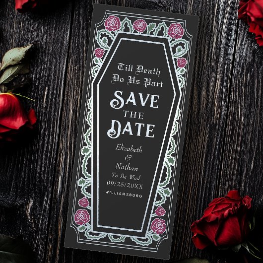 Till Death Do Us Part Zwarte Gothic Bewaar de datu Kaart