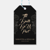 Till Death Do Us Part Zwarte Rozen bruiloft Cadeaulabel (Voorkant)
