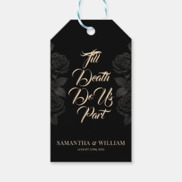 Till Death Do Us Part Zwarte Rozen bruiloft Cadeaulabel