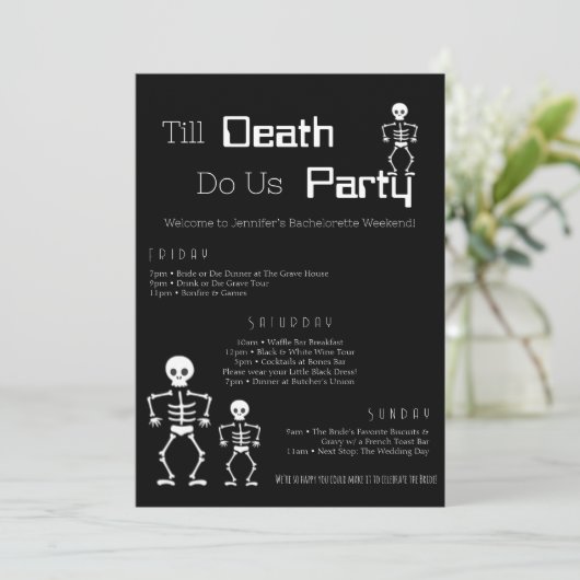 Till Death Do US Party Bachelorette Routebeschrijv Kaart (Staand voorkant)