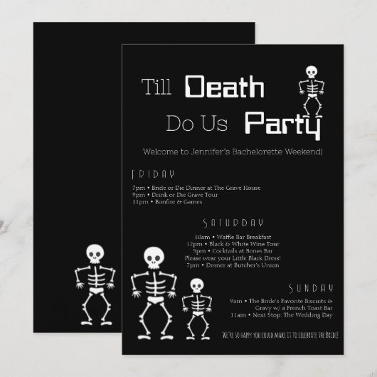 Till Death Do US Party Bachelorette Routebeschrijv Kaart (Voorkant / Achterkant)