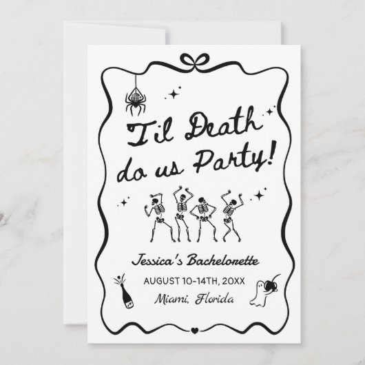 Till Death Do Us Party Bachelorette Weekend Kaart (Voorkant)