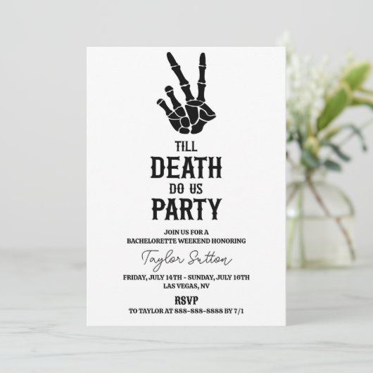 Till Death Do US Party Bachelorette Weekend Party Kaart (Staand voorkant)