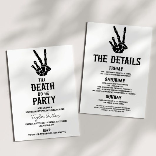 Till Death Do US Party Bachelorette Weekend Party Kaart