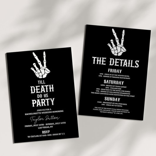 Till Death Do US Party Bachelorette Weekend Party Kaart