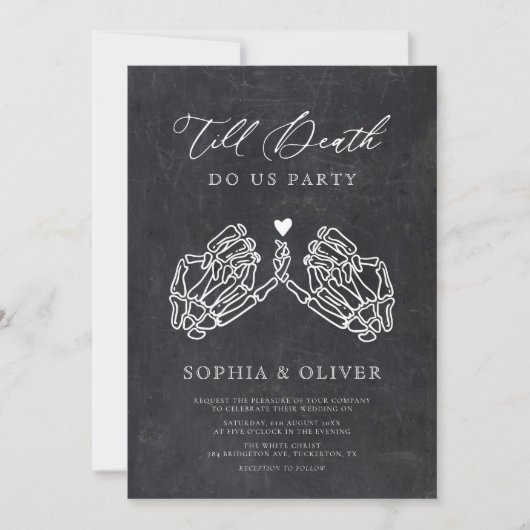 Till Death Do Us Party Black Tarot Gothic Wedding Kaart (Voorkant)
