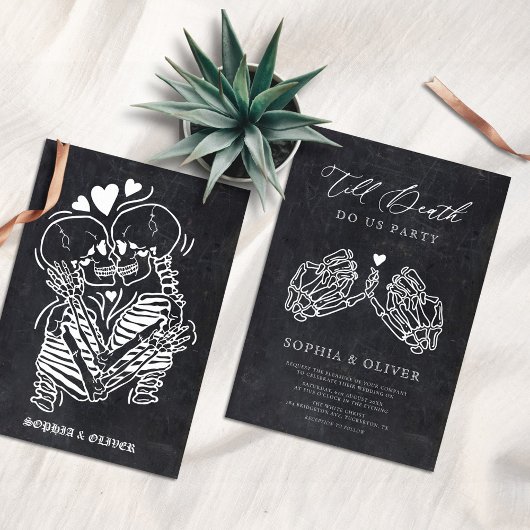 Till Death Do Us Party Black Tarot Gothic Wedding Kaart