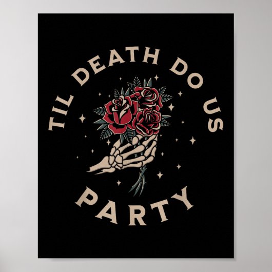 Till Death Do Us Party Bruid Bruidegom Bachelorett Poster (Voorkant)