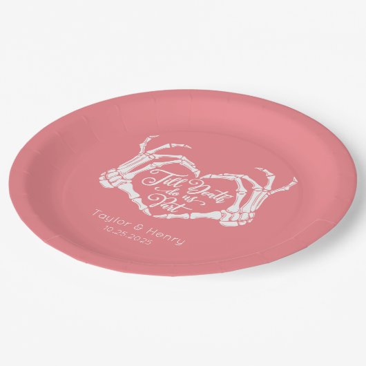 Till Death Do Us Party Custom Trouwpapier Borden Papieren Bordje (Gekanteld)