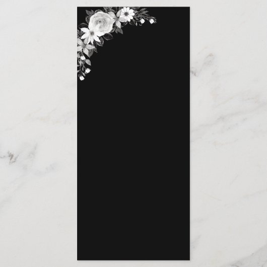 Till Death Do US Party Gothic Bloemen Zwart Bruilo Menu (Achterkant)