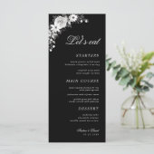 Till Death Do US Party Gothic Bloemen Zwart Bruilo Menu (Staand voorkant)
