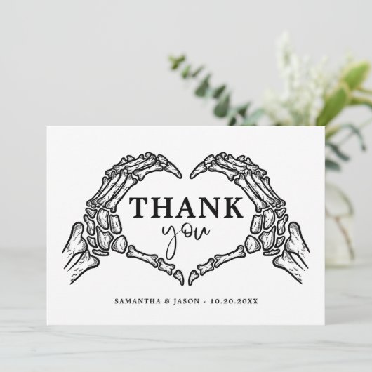 Till Death Do us Party Gothic bruiloft Foto Bedankkaart (Staand voorkant)