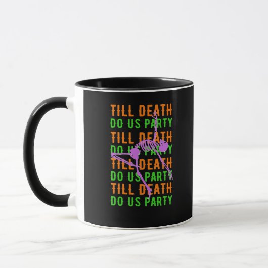 Till Death Do Us Party Grappig Halloween Verloving Mok (Links)