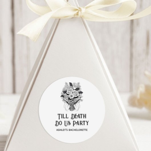 Till Death Do Us Party Halloween Bachelorette Ronde Sticker