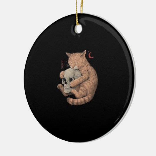 Till Death Do Us Party Kattenschedel Klassiek Keramisch Ornament (Links)