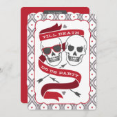 Till Death Do US Party - Rode bruiloft uitnodiging (Voorkant / Achterkant)