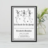 Till Death Do US Party Skeleton Bachelorette Kaart (Staand voorkant)