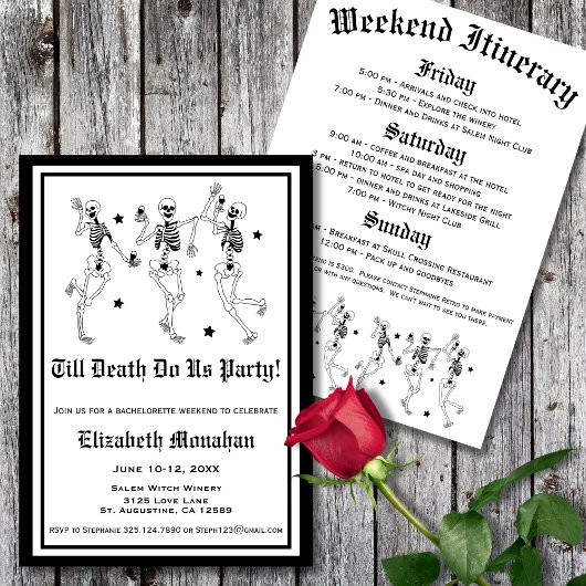 Till Death Do US Party Skeleton Bachelorette Kaart