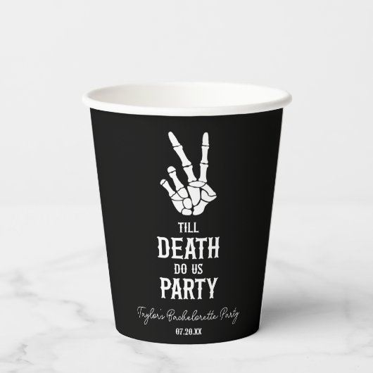 Till Death Do US Party Skeleton Bachelorette Party Papieren Bekers (Achterkant)
