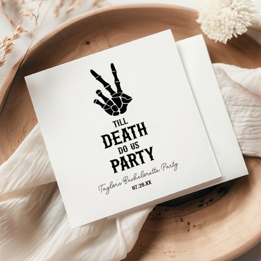 Till Death Do US Party Skeleton Bachelorette Party Servet