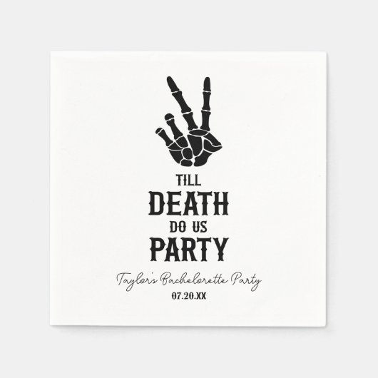 Till Death Do US Party Skeleton Bachelorette Party Servet (Voorkant)