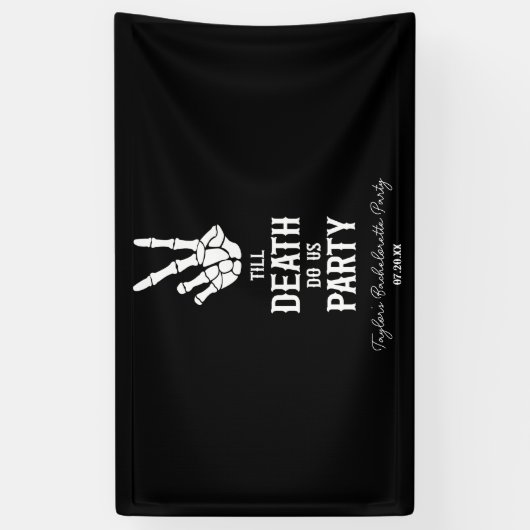 Till Death Do US Party Skeleton Bachelorette Party Spandoek (Verticaal)