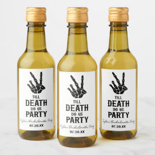 Till Death Do US Party Skeleton Bachelorette Party Wijn Etiket