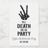 Till Death Do US Party Skeleton Bachelorette Party Wijn Etiket (Enkel label)