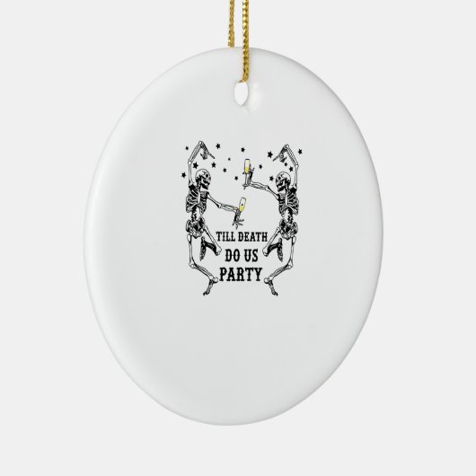 Till Death Do Us Party Skeleton Bruidsmeisje Keramisch Ornament (Rechts)