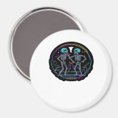 Till Death Do Us Party Skeleton Dance Classic Look Magneet (Voorkant / Achterkant)