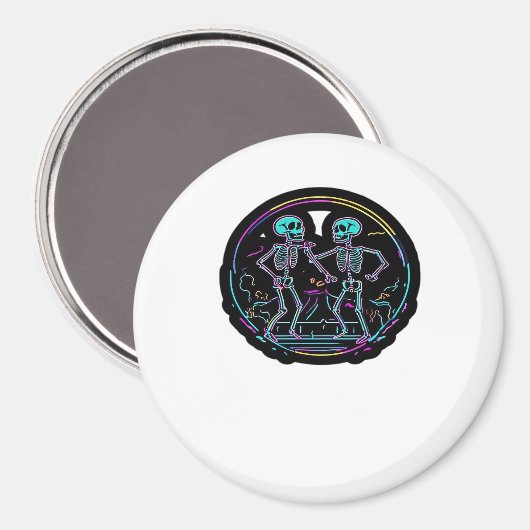 Till Death Do Us Party Skeleton Dance Classic Look Magneet (Voorkant / Achterkant)