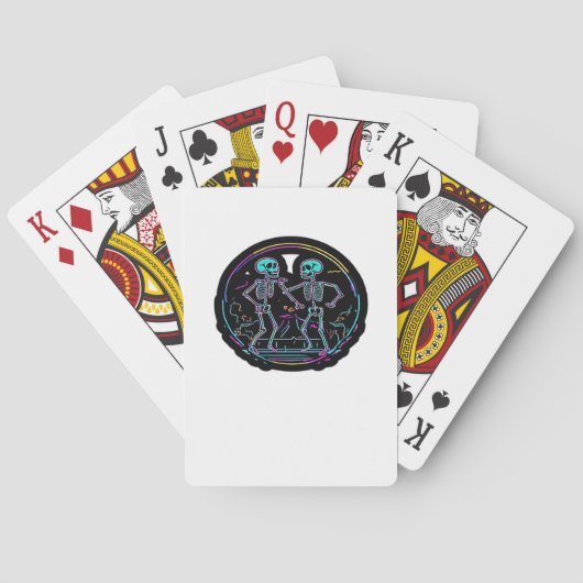 Till Death Do Us Party Skeleton Dance Party Klassi Pokerkaarten (Achterkant)