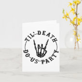 Till Death Do US Party Skeleton Hand Gothic Bachel Kaart (Gele Bloem)