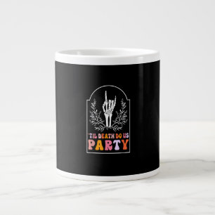 Till Death Do Us Party Skeleton Retro Groovy Bache Grote Koffiekop